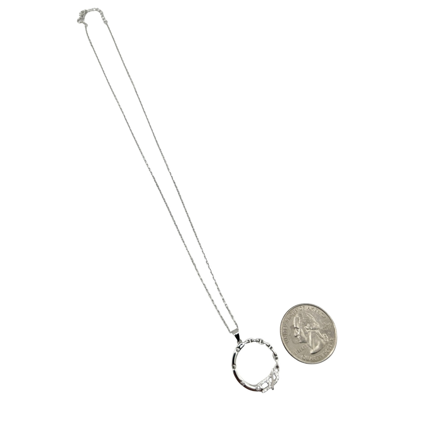 Sterling Silver Circle Womens Necklace