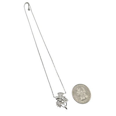 Sterling Silver CZ Joker Womens Necklace