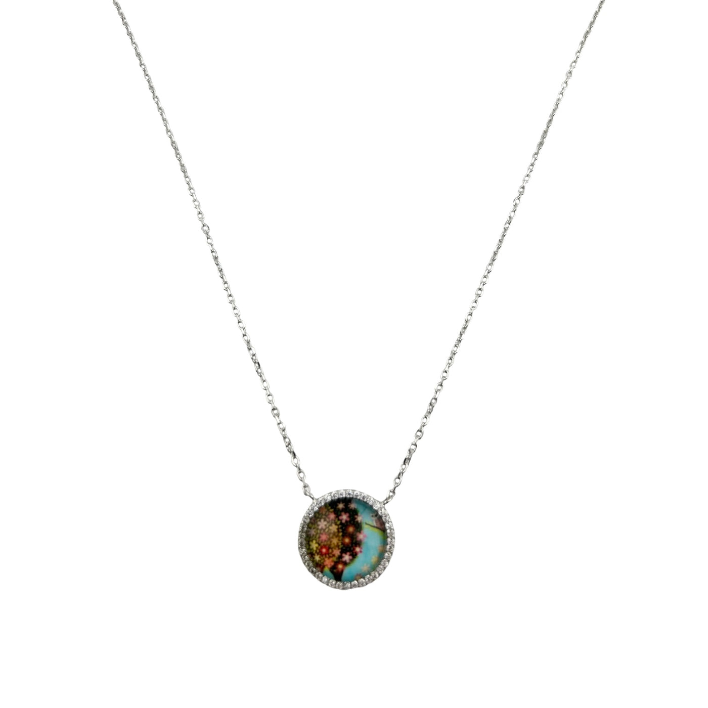 Sterling Silver CZ Womens Necklace