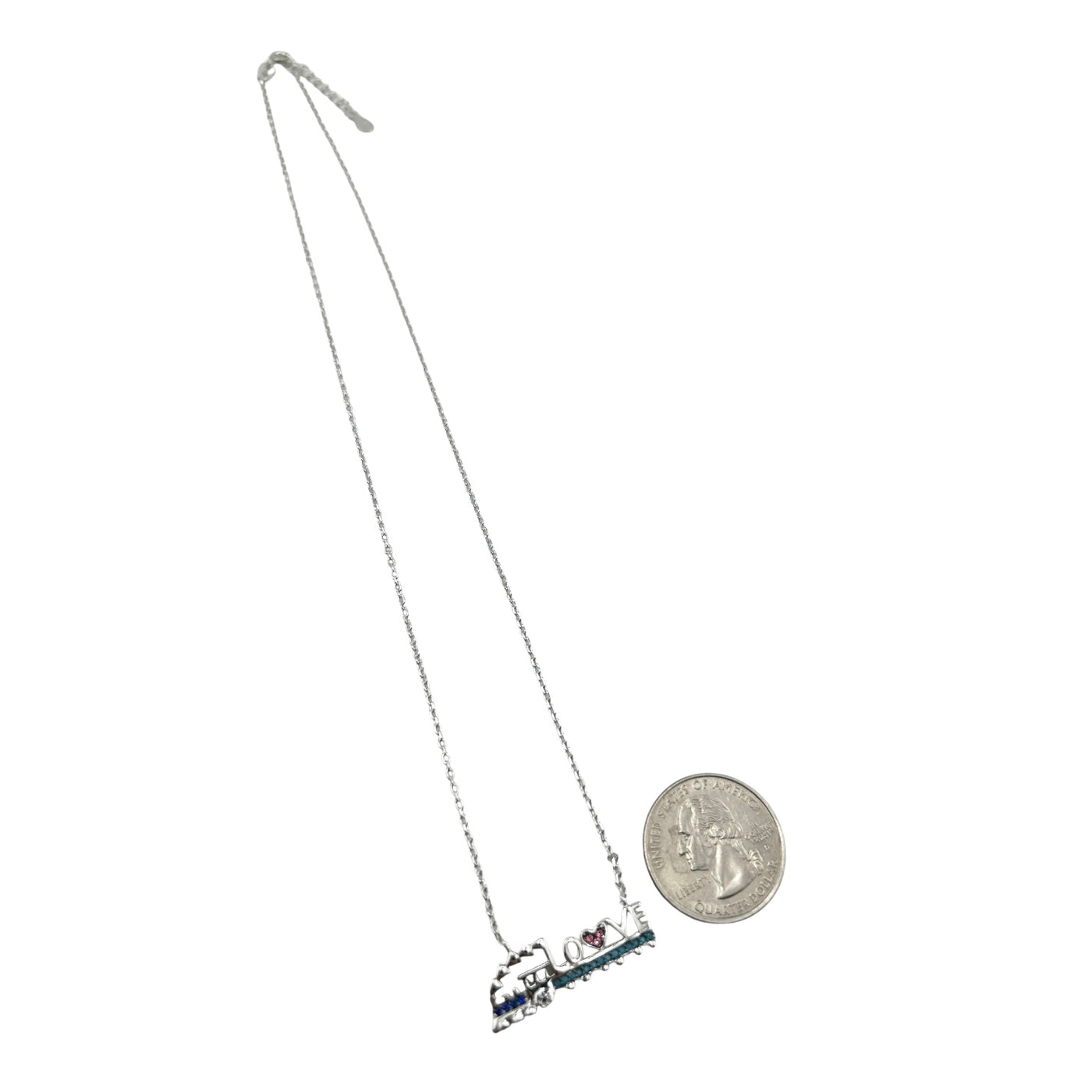 Sterling Silver CZ Train Womens Necklace