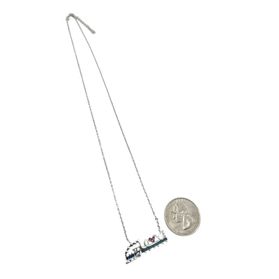 Sterling Silver CZ Train Womens Necklace