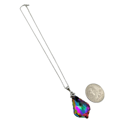 Sterling Silver CZ Colored Womens Necklace