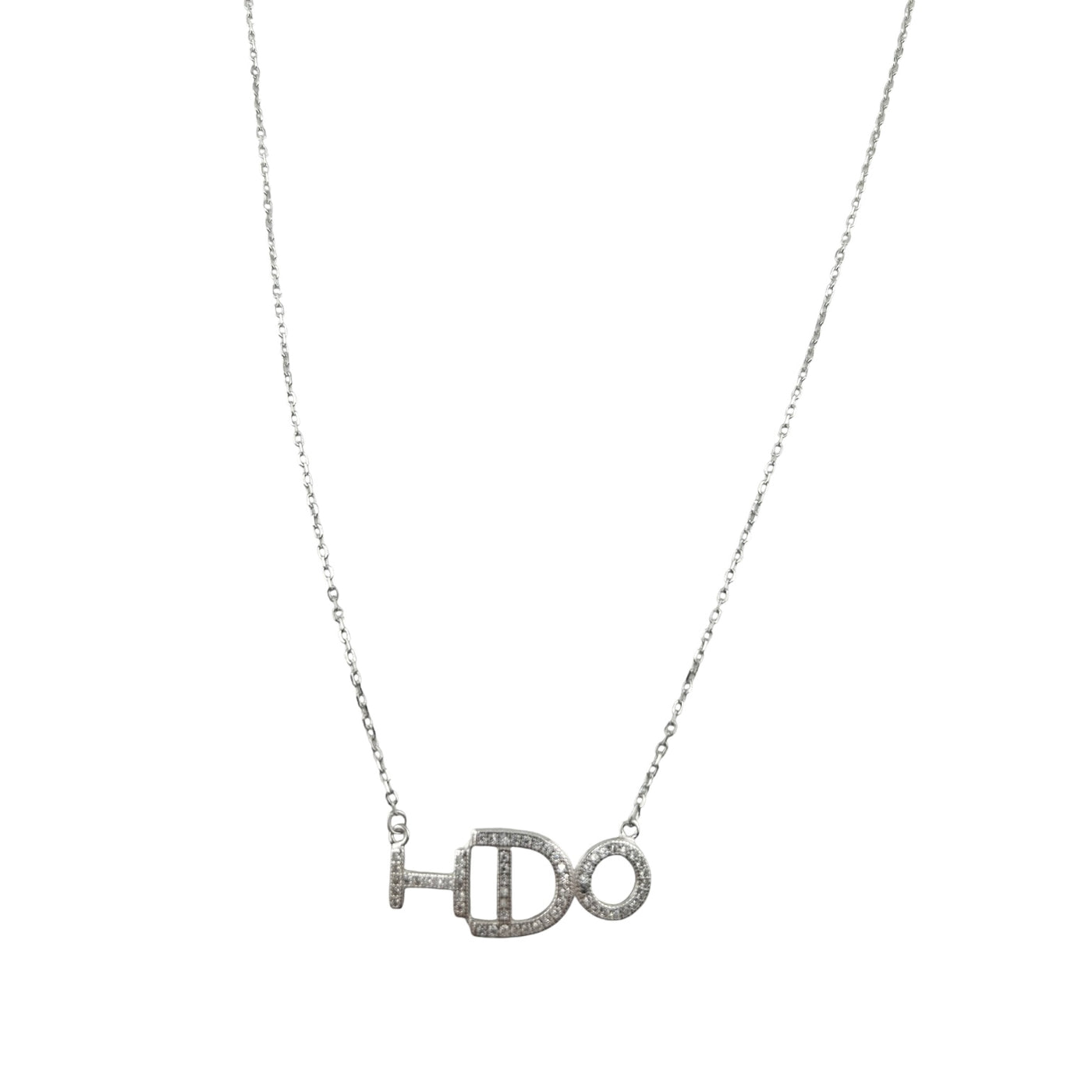 Sterling Silver CZ I Do Womens Necklace