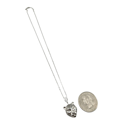 Sterling Silver CZ Cheetah Womens Necklace