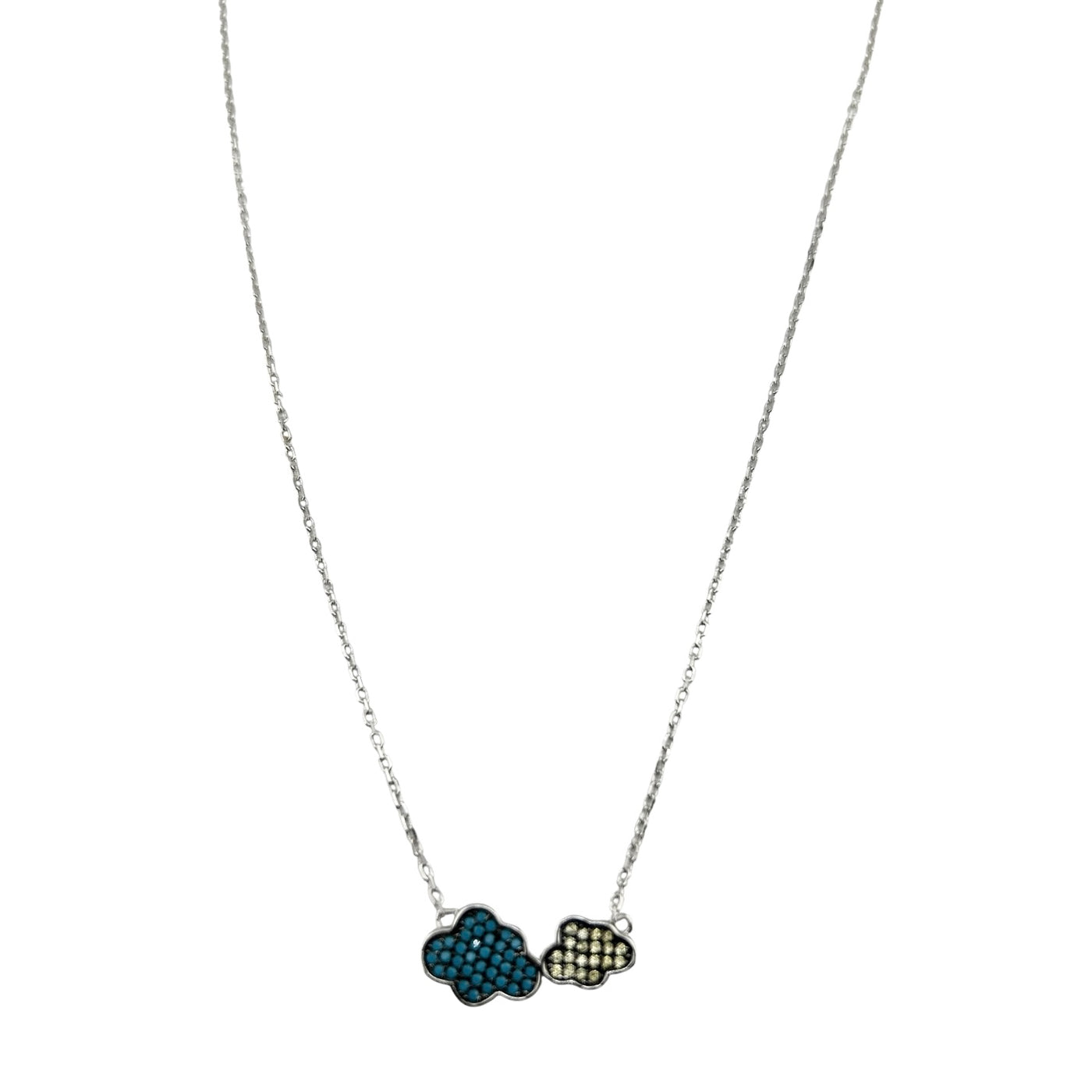 Sterling Silver CZ Clouds Womens Necklace