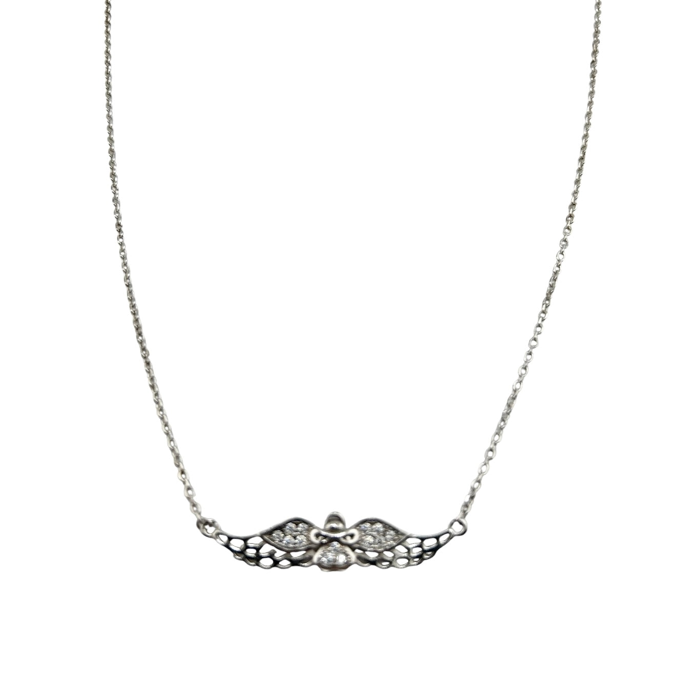 Sterling Silver CZ Fairy Womens Necklace