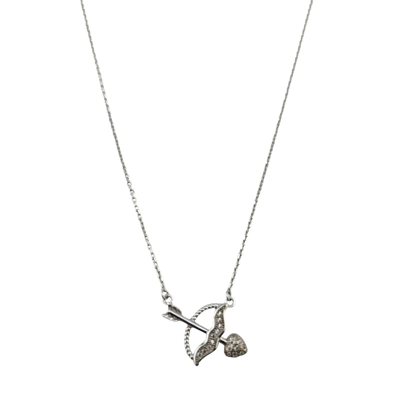 Sterling Silver CZ Arrow Womens Necklace