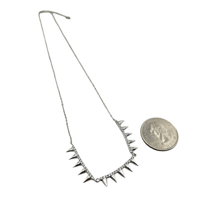 Sterling Silver CZ Spike Womens Necklace