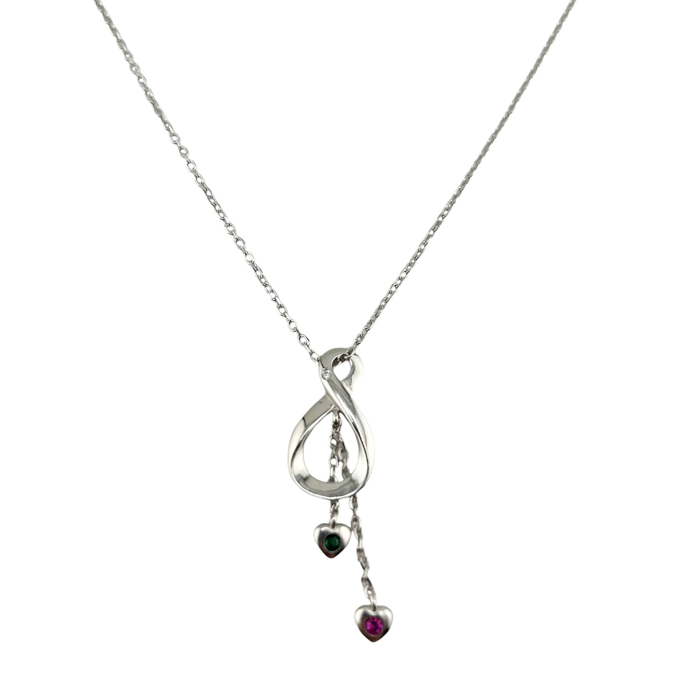 Sterling Silver CZ Womens Necklace