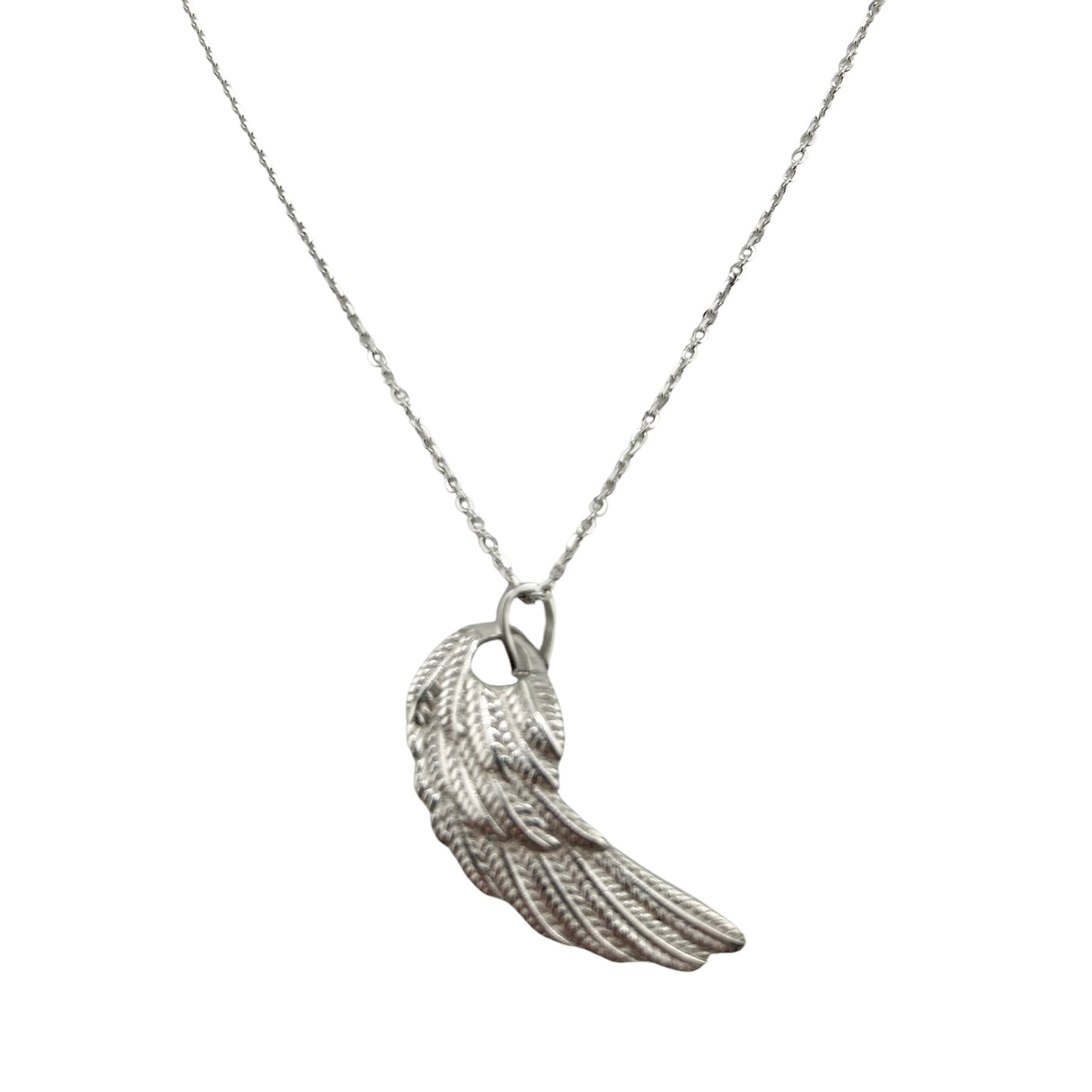 Sterling Silver Feather Womens Necklace