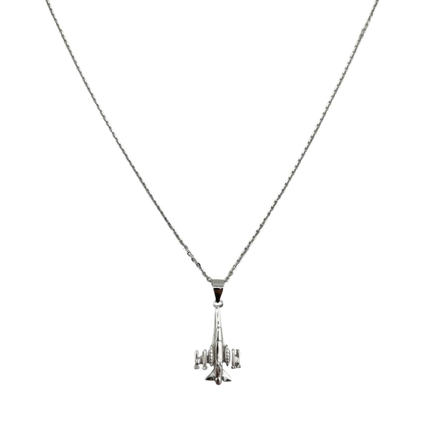 Sterling Silver CZ Jet Womens Necklace