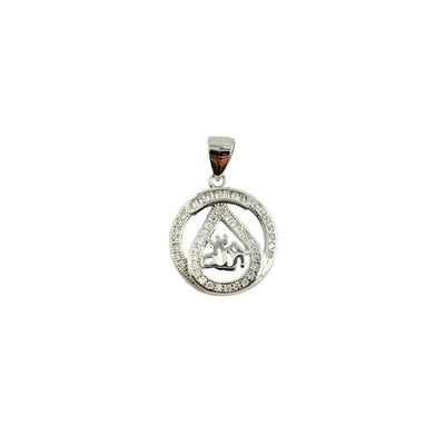 Sterling Silver CZ Allah Pendant Necklace