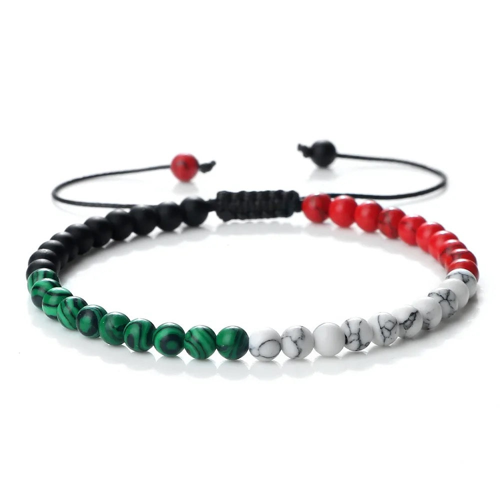 Palestine Adjustable Cord Bead Bracelet