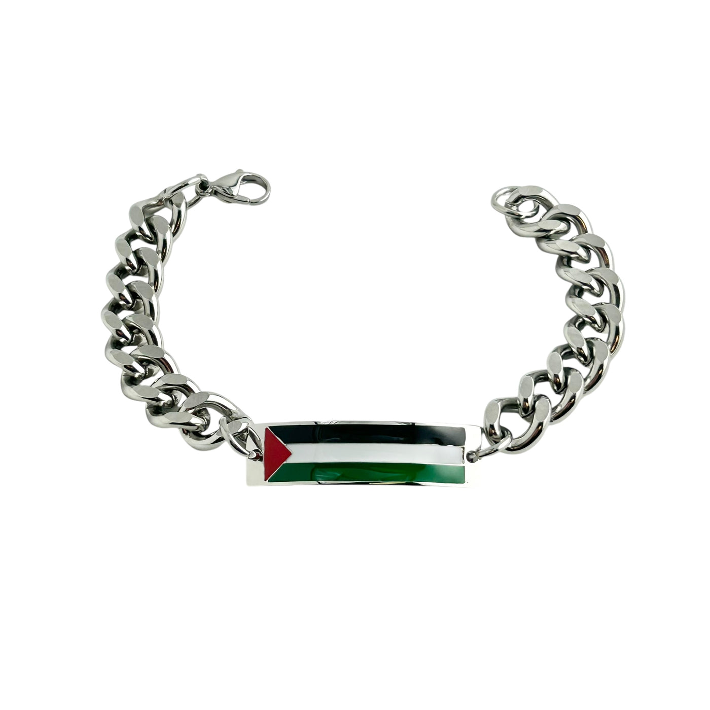 Palestine Flag Stainless Steel ID Bracelet