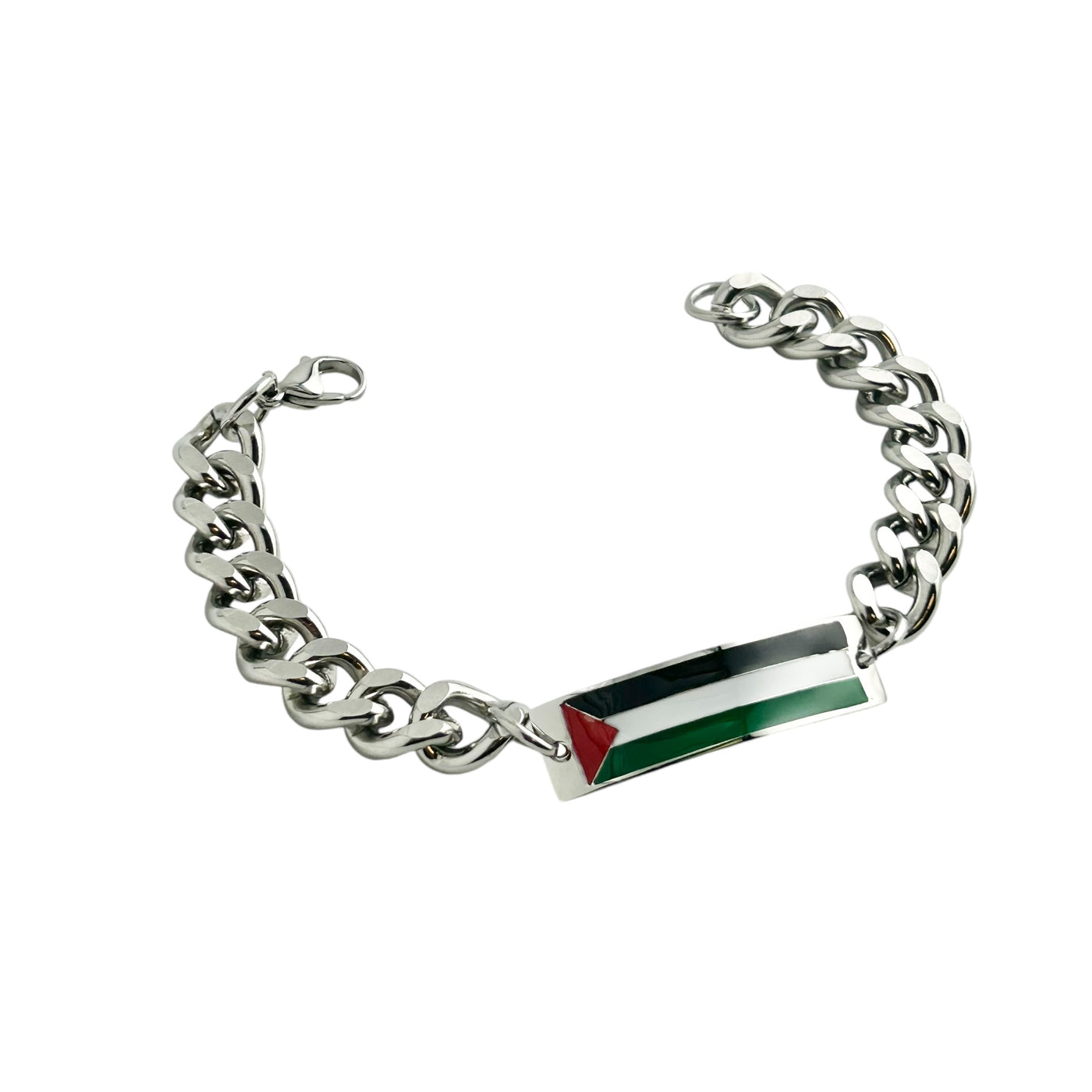 Palestine Flag Stainless Steel ID Bracelet