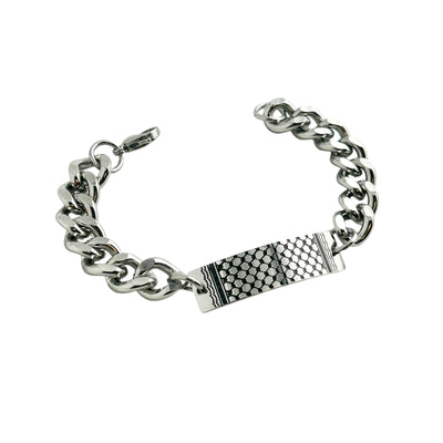 Palestine Kufiya Stainless Steel ID Bracelet