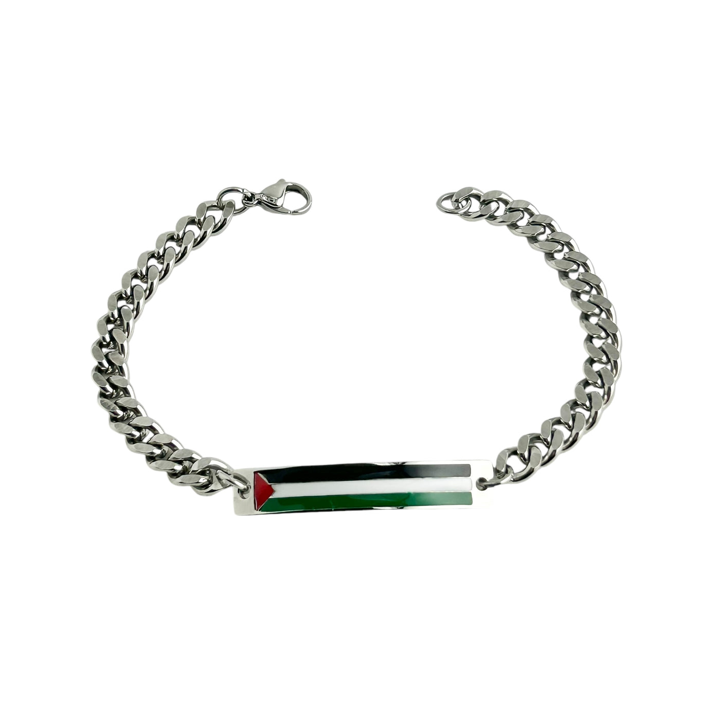 Palestine Flag Stainless Steel ID Bracelet