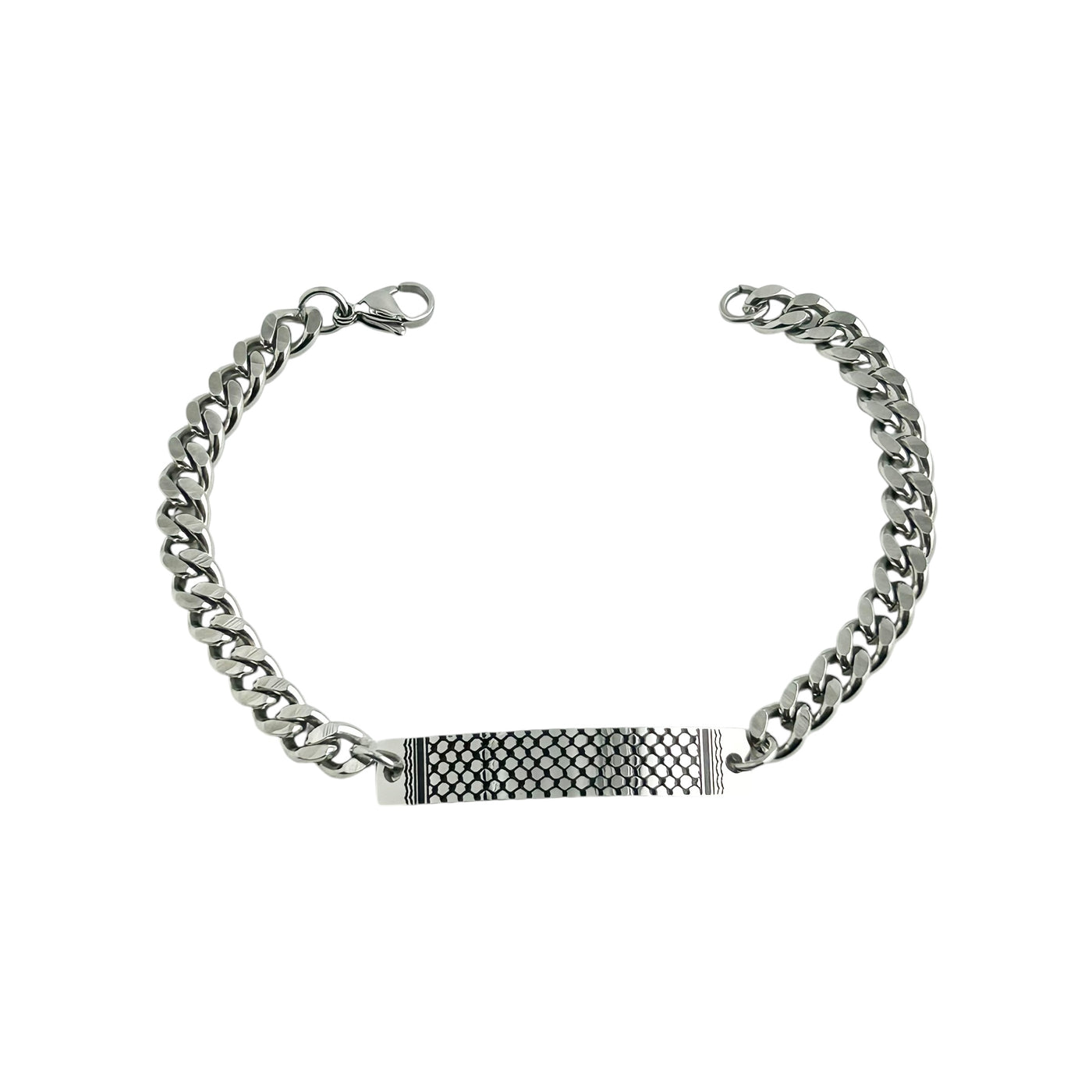 Palestine Kufiya Stainless Steel ID Bracelet