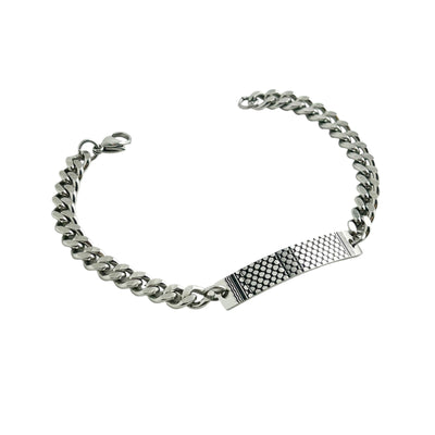 Palestine Kufiya Stainless Steel ID Bracelet