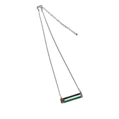 Palestine Flag Stainless Steel Bar Necklace