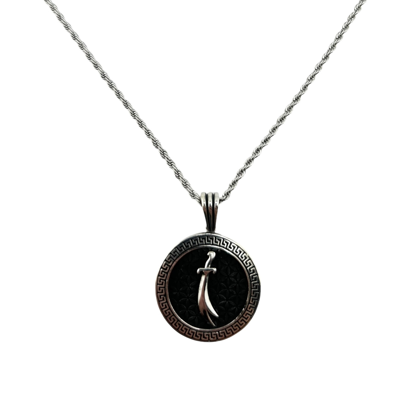 Sterling Silver Sword Mens Necklace