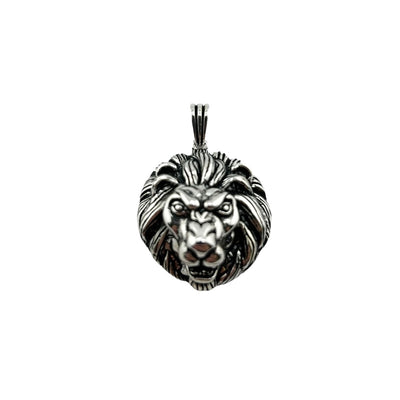 Sterling Silver Lion Mens Necklace