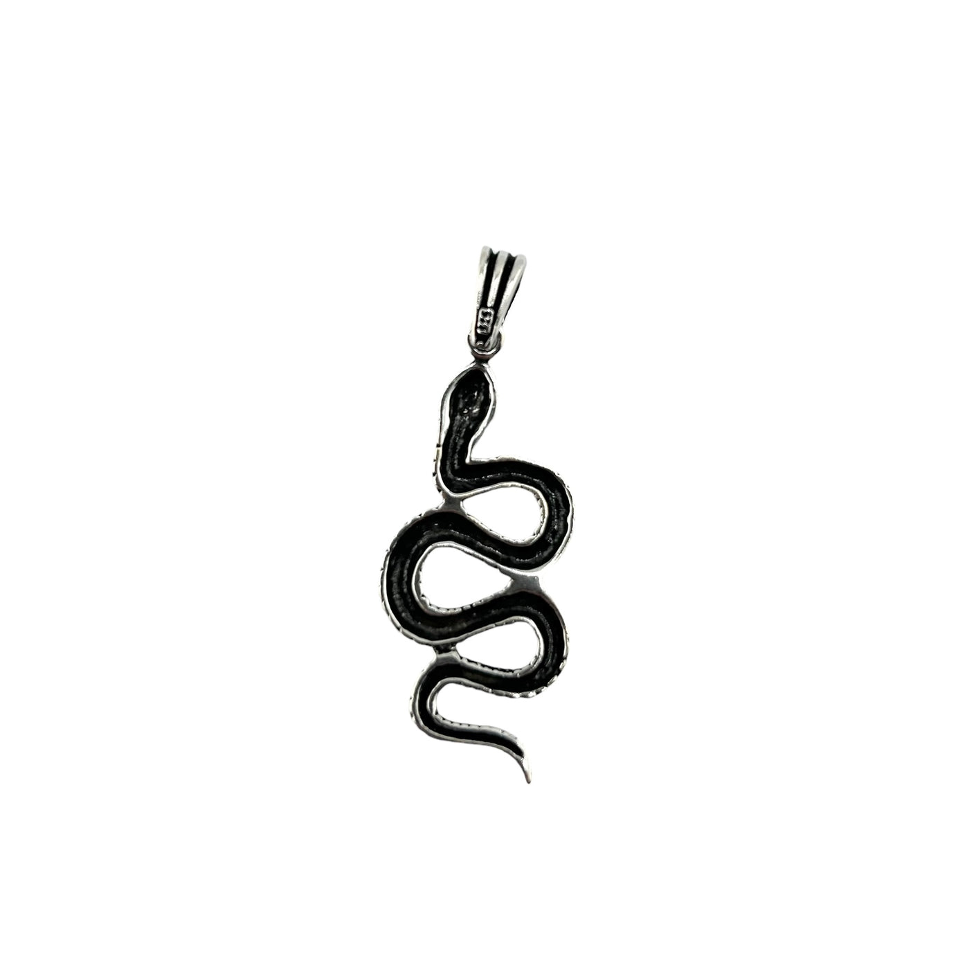 Sterling Silver Snake Mens Necklace