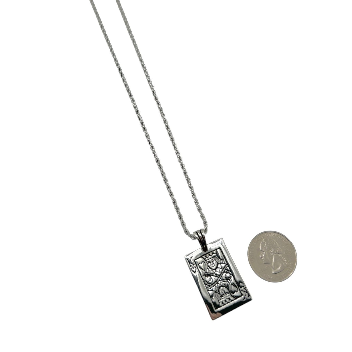 Sterling Silver King of Spades Mens necklace