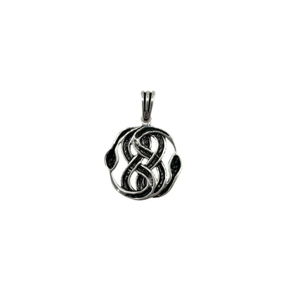 Sterling Silver Double Snake Mens Necklace