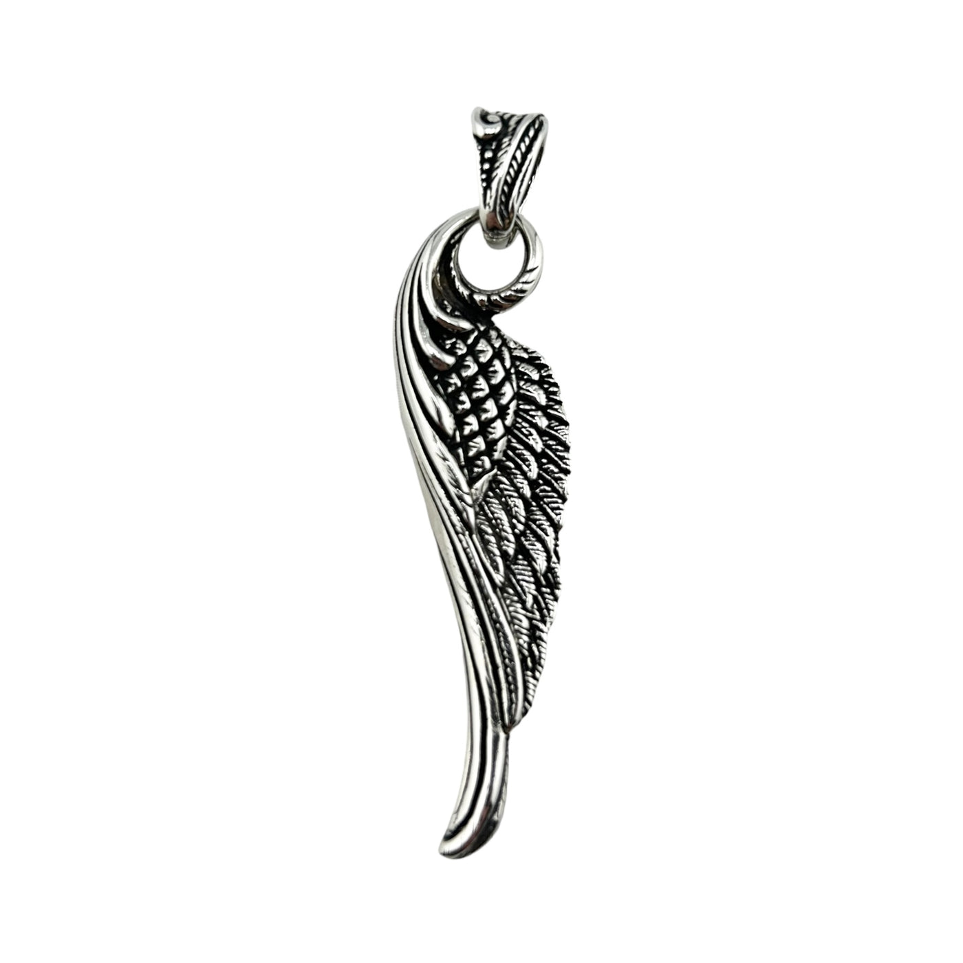 Sterling Silver Wing Mens Necklace