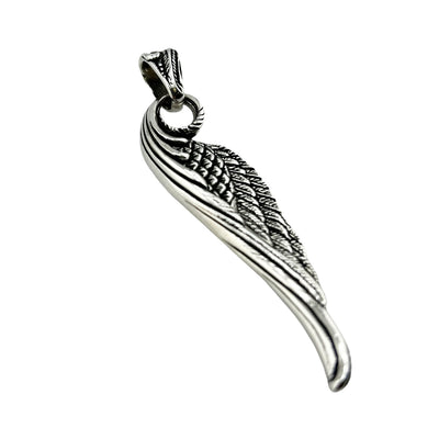 Sterling Silver Wing Mens Necklace