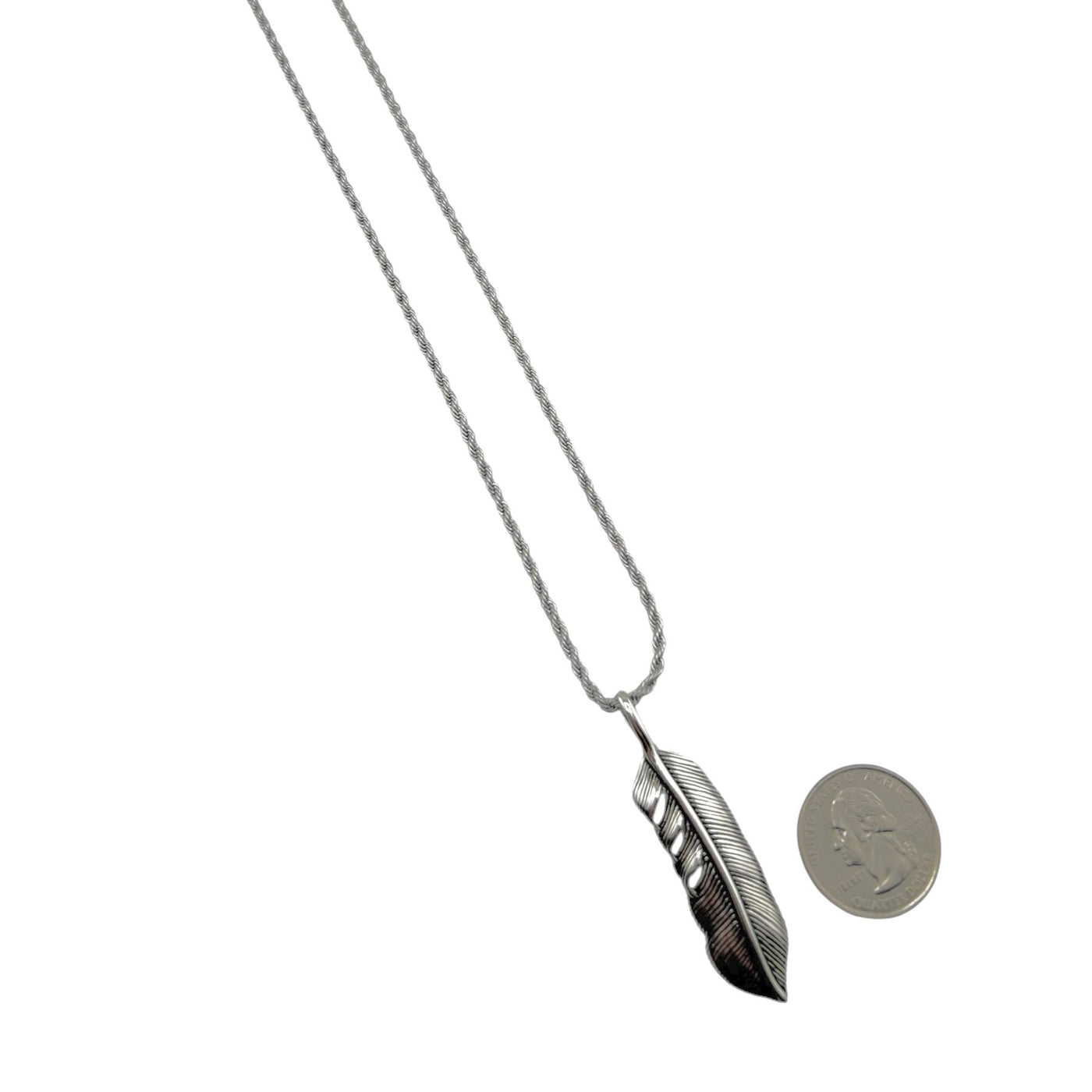 Sterling Silver Leaf Mens Necklace