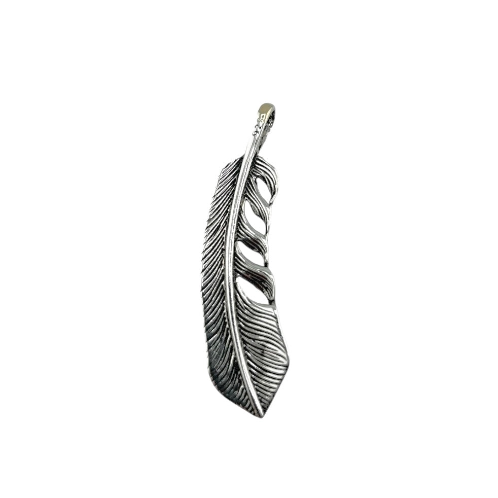 Sterling Silver Leaf Mens Necklace