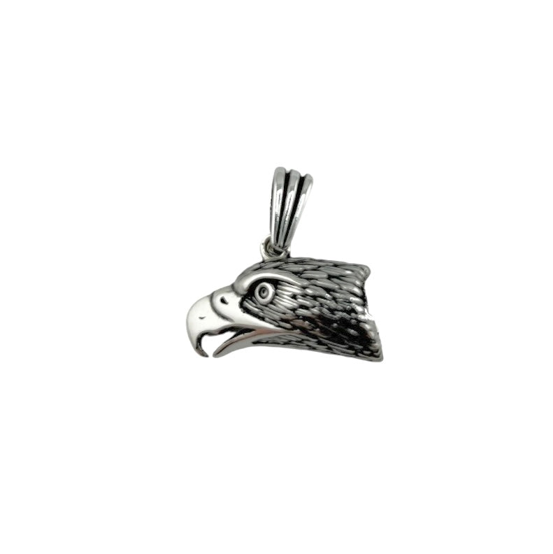 Sterling Silver Eagle Head Mens Necklace