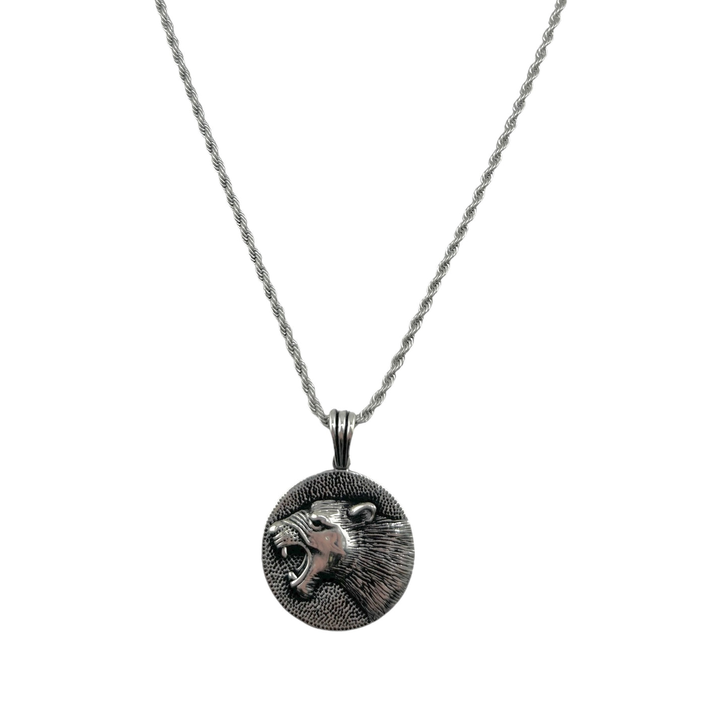 Sterling Silver Bobcat Mens Necklace