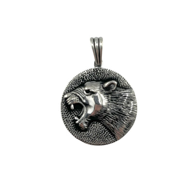 Sterling Silver Bobcat Mens Necklace