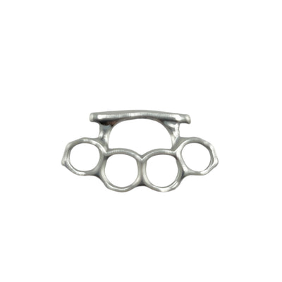 Sterling Silver Brass Knuckle Mens Necklace