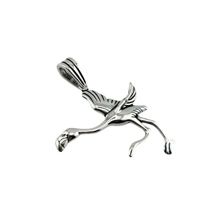 Sterling Silver Flamingo Mens Necklace