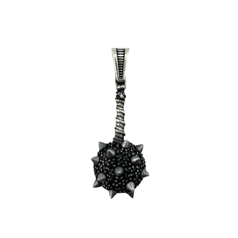 Sterling Silver CZ Morning Star Mens Necklace