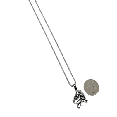 Sterling Silver Lion Mens Necklace