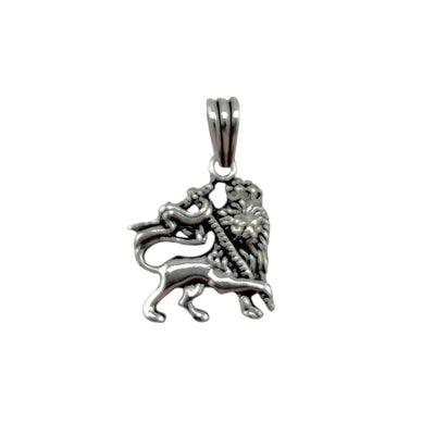 Sterling Silver Lion Mens Necklace