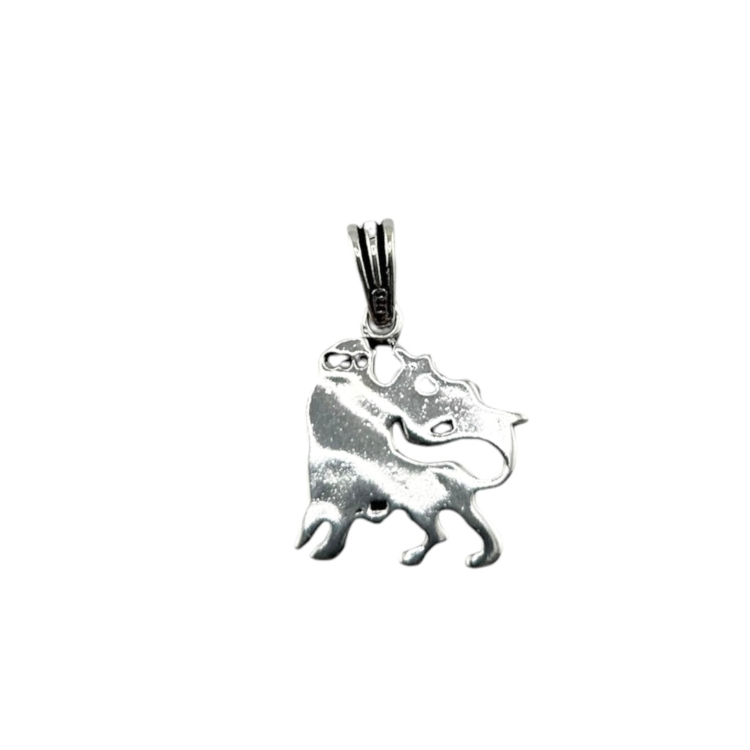 Sterling Silver Lion Mens Necklace