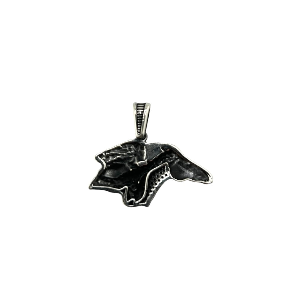 Sterling Silver CZ Horse Mens Necklace