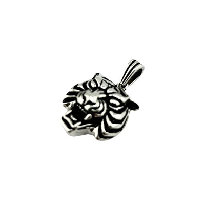 Sterling Silver Tiger Mens Necklace