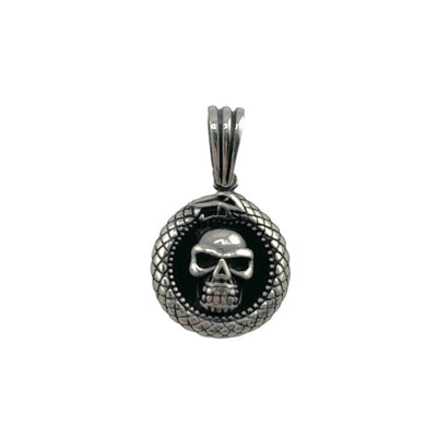 Sterling Silver Skull Mens Necklace