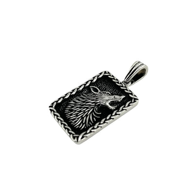 Sterling Silver Coyote Mens Necklace