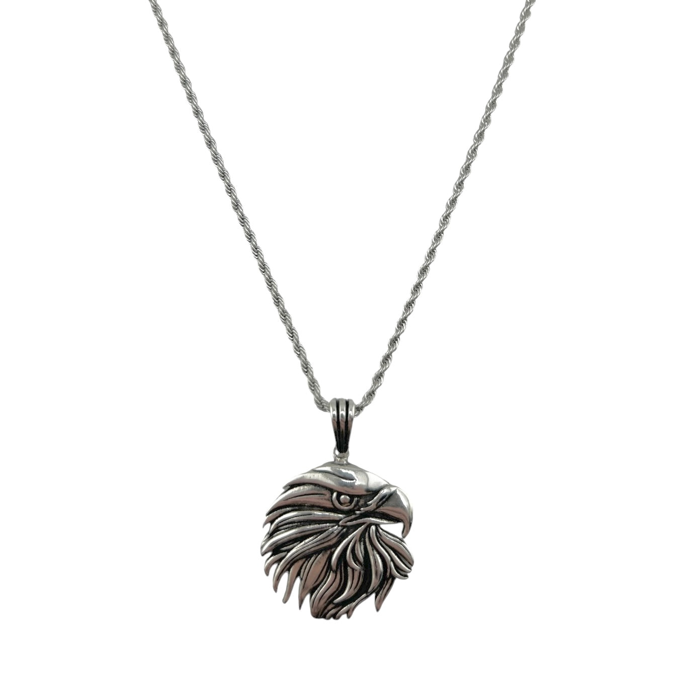 Sterling Silver Eagle Mens Necklace