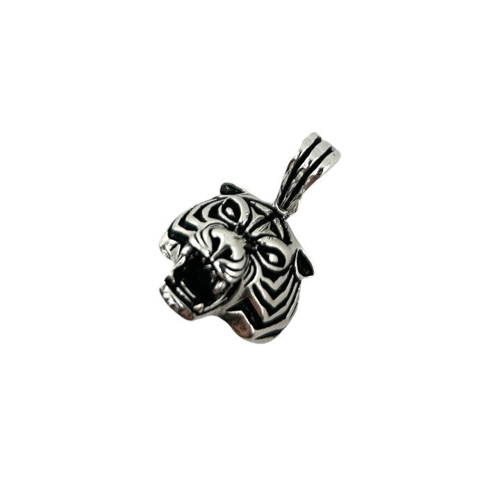 Sterling Silver Tiger Mens Necklace