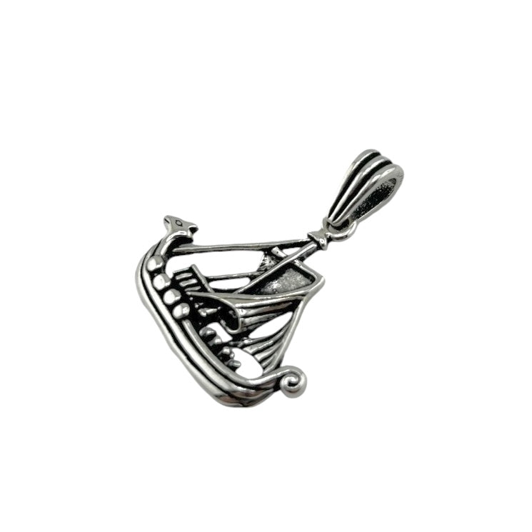 Sterling Silver Sailor Ship Mens Necklace