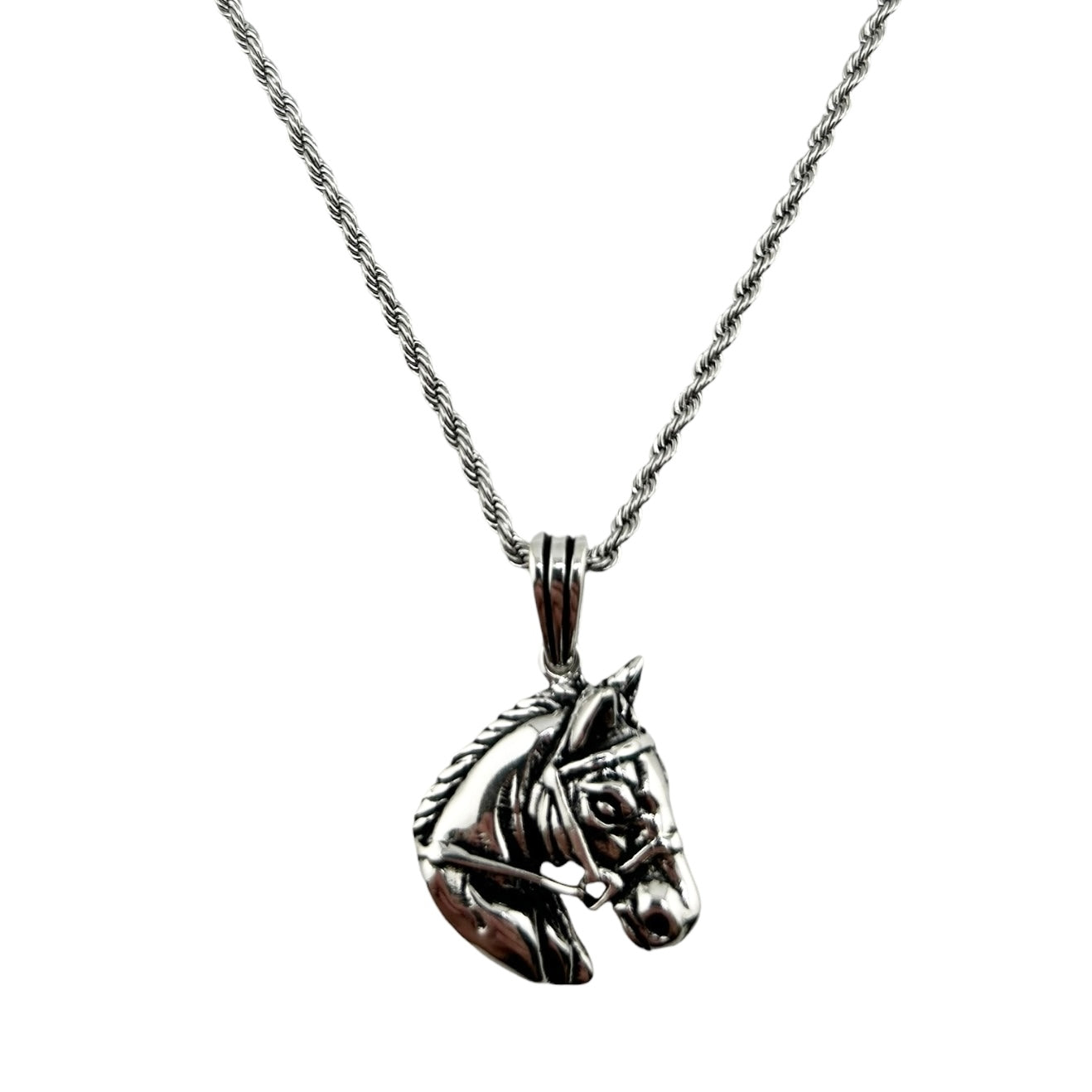 Sterling Silver Horse Mens Pendant